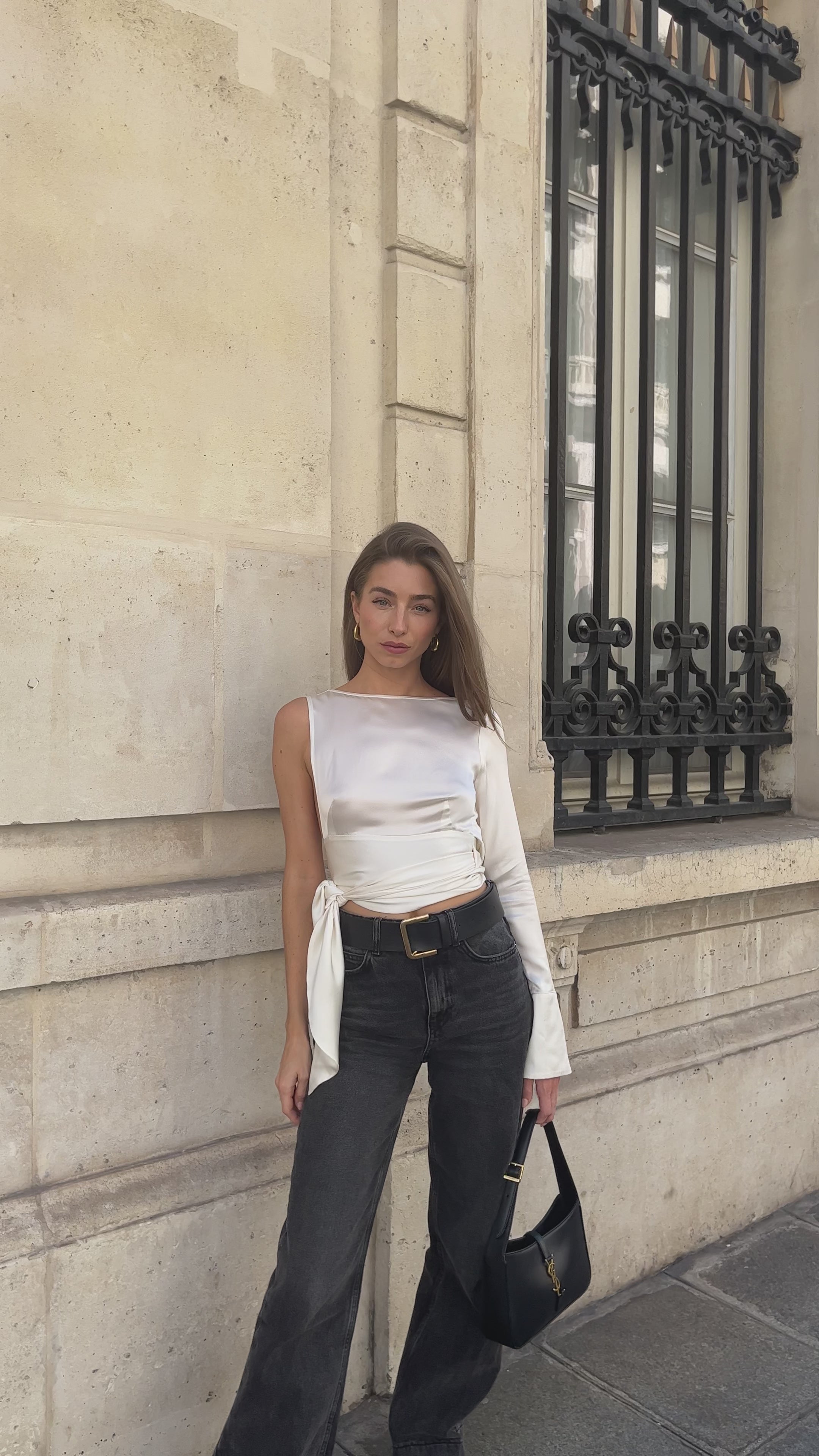 THE AMORE TOP IVORY SILK