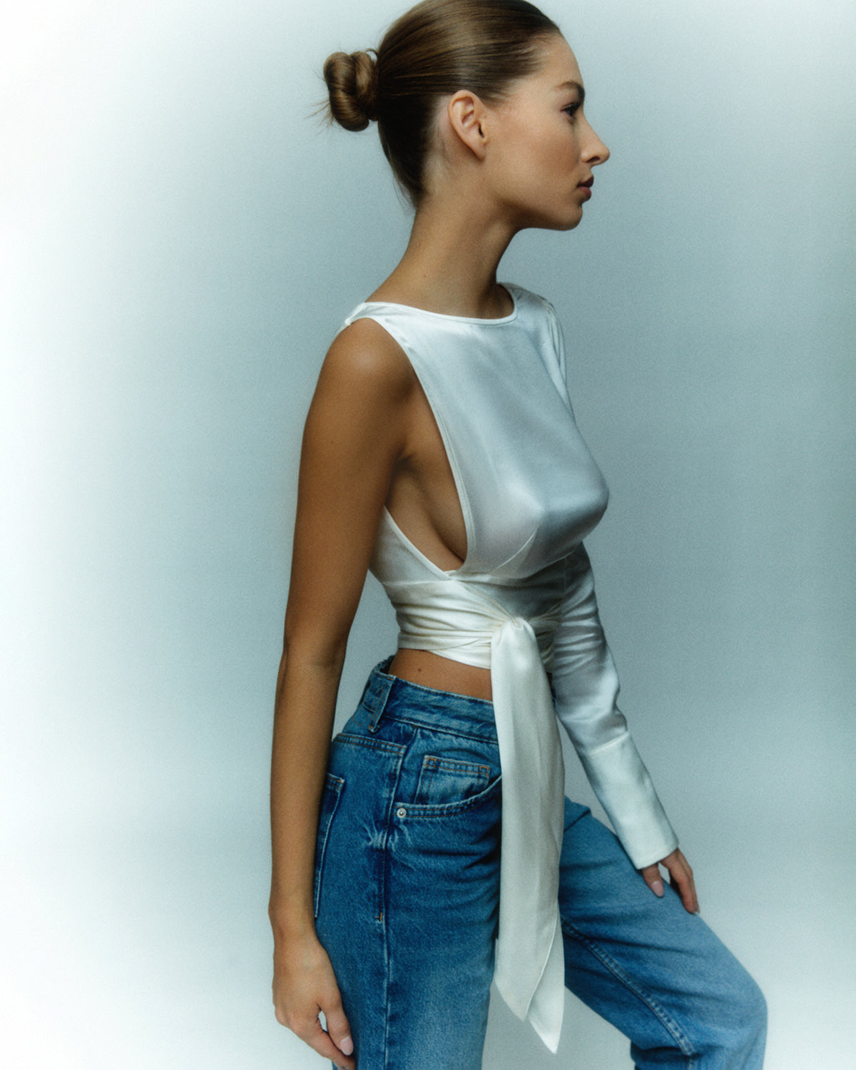 THE AMORE TOP IVORY SILK