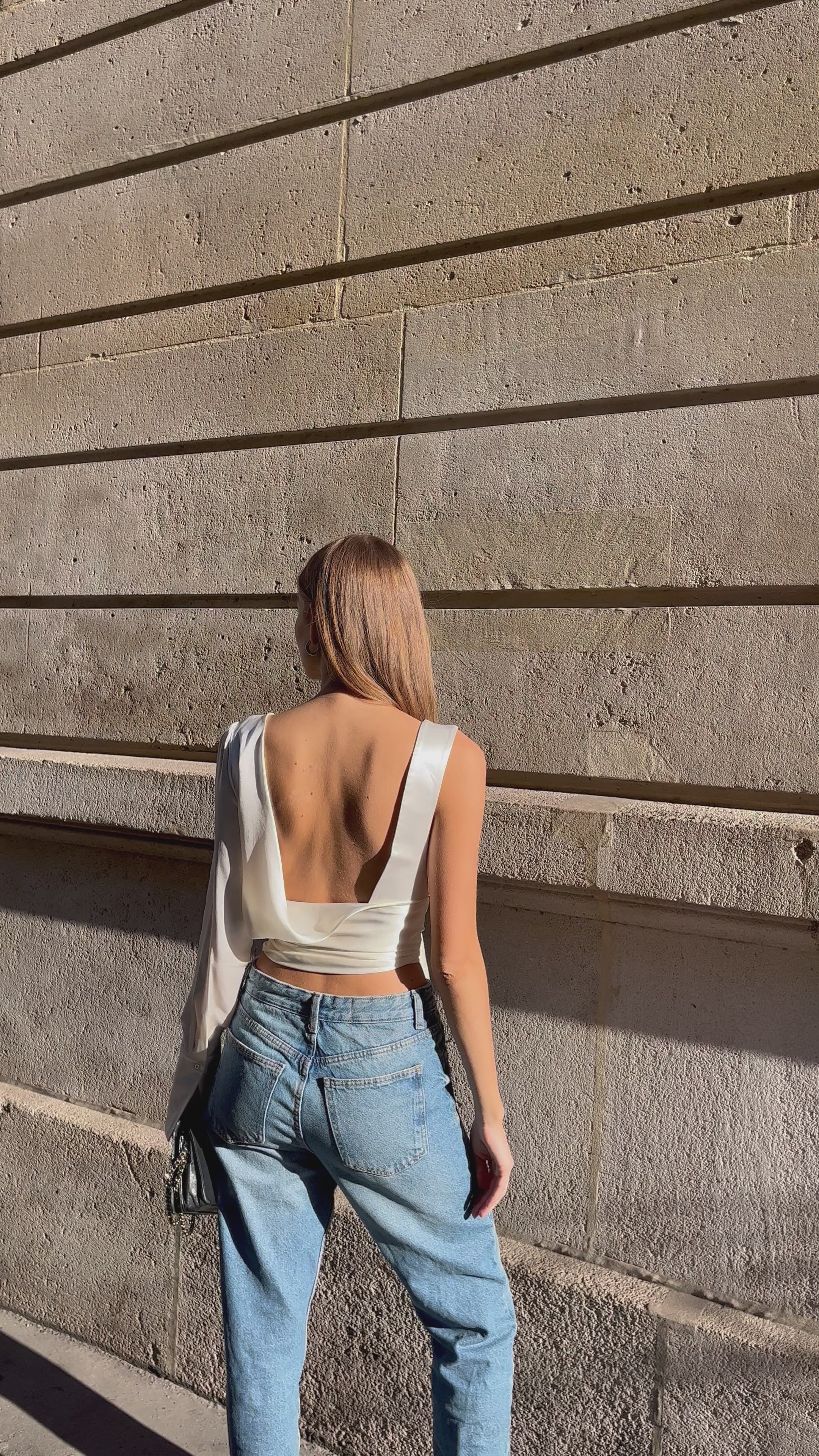 THE AMORE TOP IVORY SILK