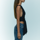 THE AMORE TOP BLACK SILK