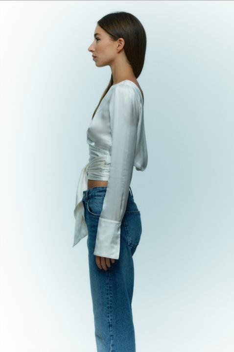 THE AMORE TOP IVORY SILK