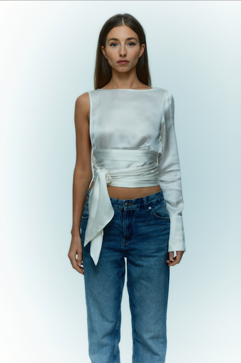 THE AMORE TOP IVORY SILK