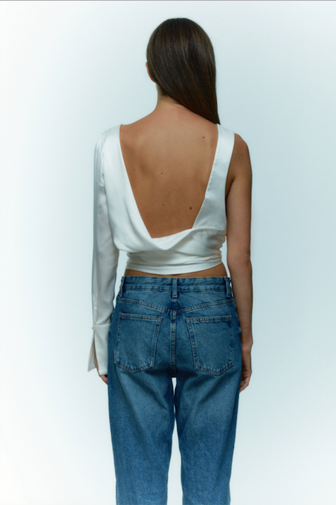 THE AMORE TOP IVORY SILK